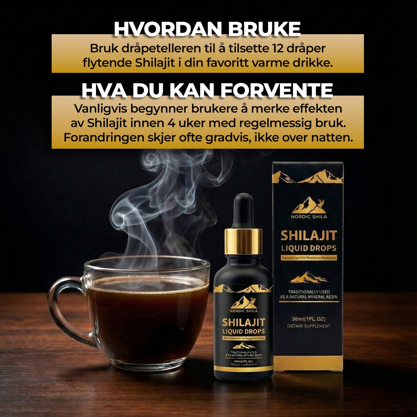 Shilajit flytende dråper